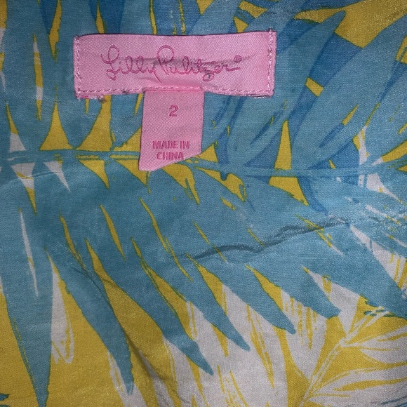 Lilly Pulitzer Blue & Green Wrap, Dress, Size 2 - Picture 5 of 5